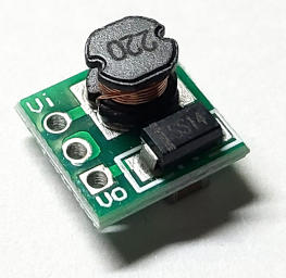 A close-up of the very tiny regulator circuit board